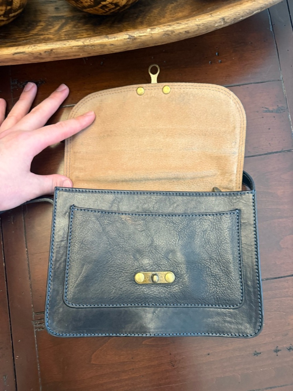 Vera Pelle genuine leather crossbody made in Italy - Picture 5 of 16